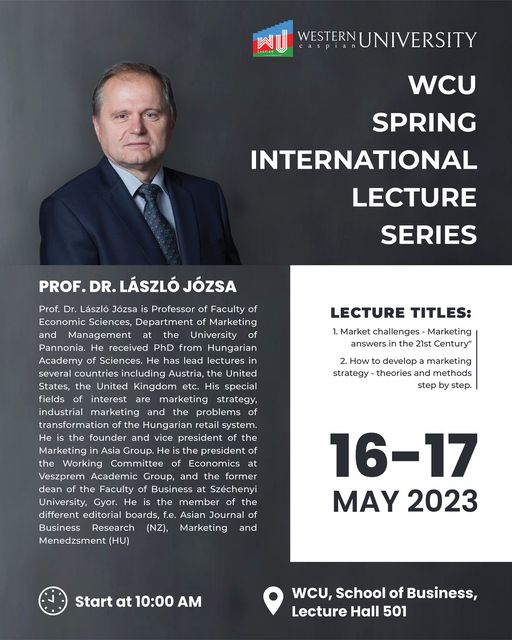 Western Caspian University Hosts International Lecture Series with Distinguished Guest Professor László Jozsa