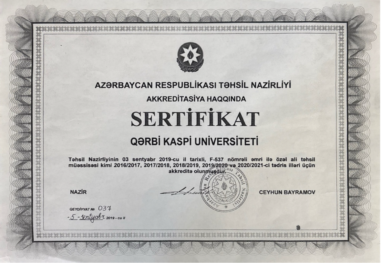 Akkreditasiya sertifikatı 2019