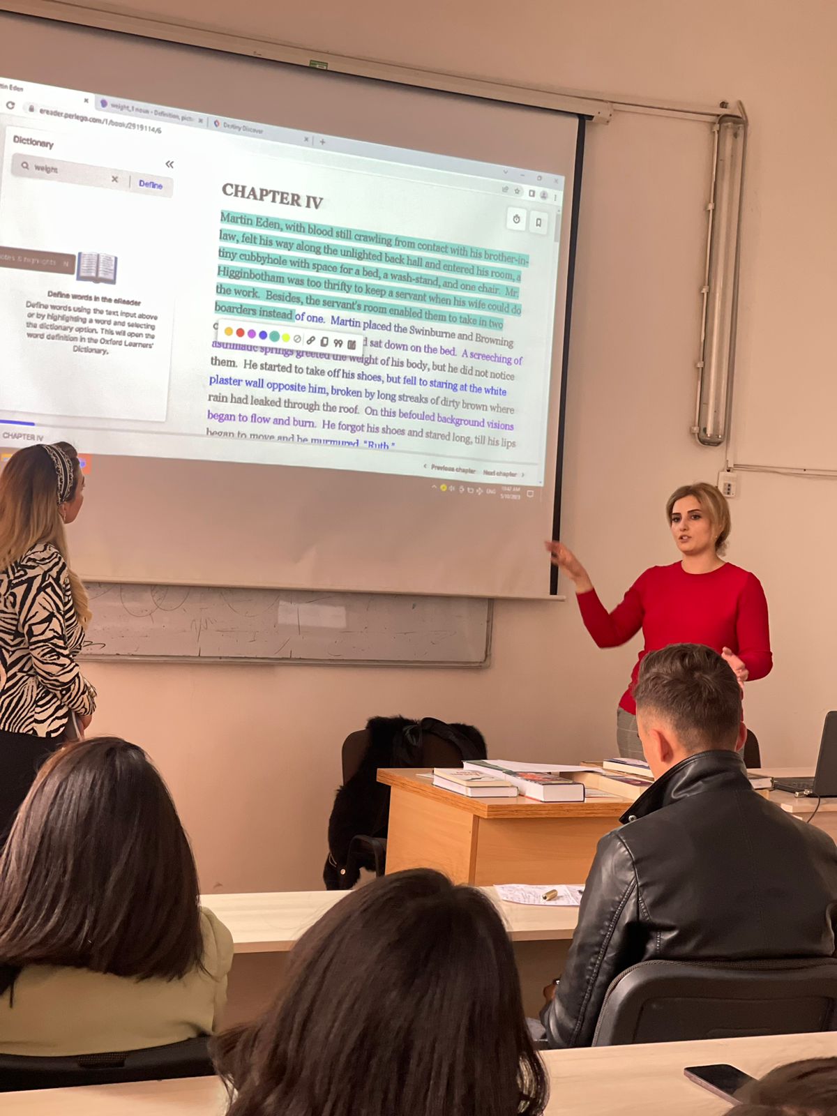 Western Caspian University Library Organises Discussion of Works by Prominent Representatives of American, French, and English Literature with Students Majoring in Philology and Translation, led by Tamam Ismayilova, an Instructor at the Department of Azerbaijani Language and Literature.