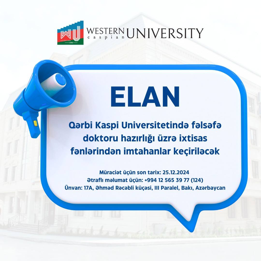 Universitetimizdə fəlsəfə doktoru hazırlığı üzrə ixtisas fənlərindən imtahanlar keçiriləcək