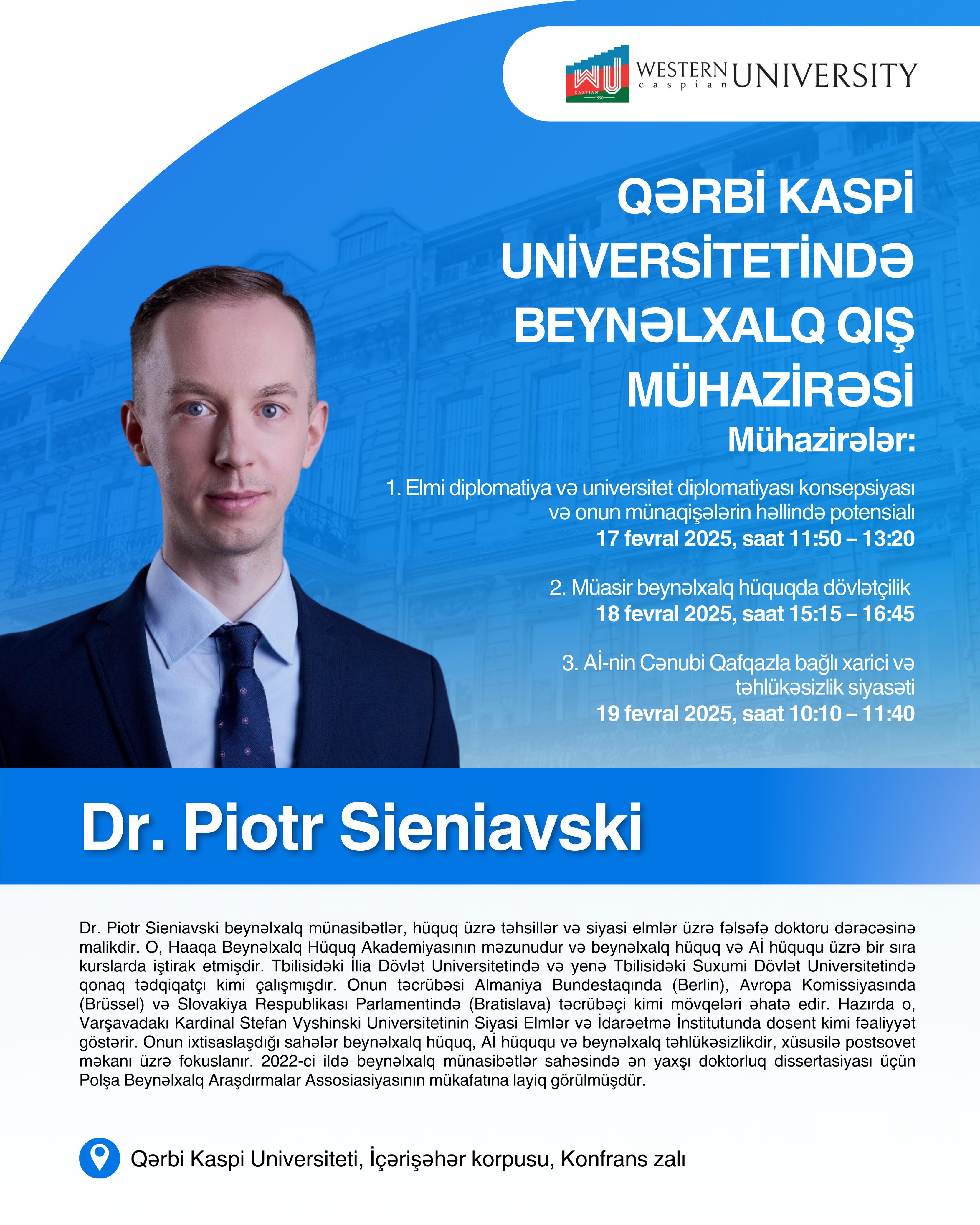 DR. Piotr Sinyavski Beynəlxalq qış mühazirələrində iştirak edəcək.